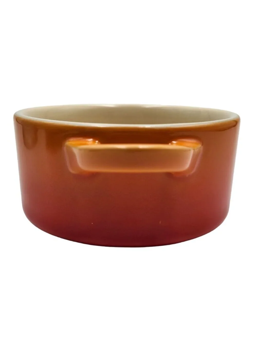 Le Creuset Stoneware Petite Round Casserole Dish 16oz Flame Orange No Lid Second